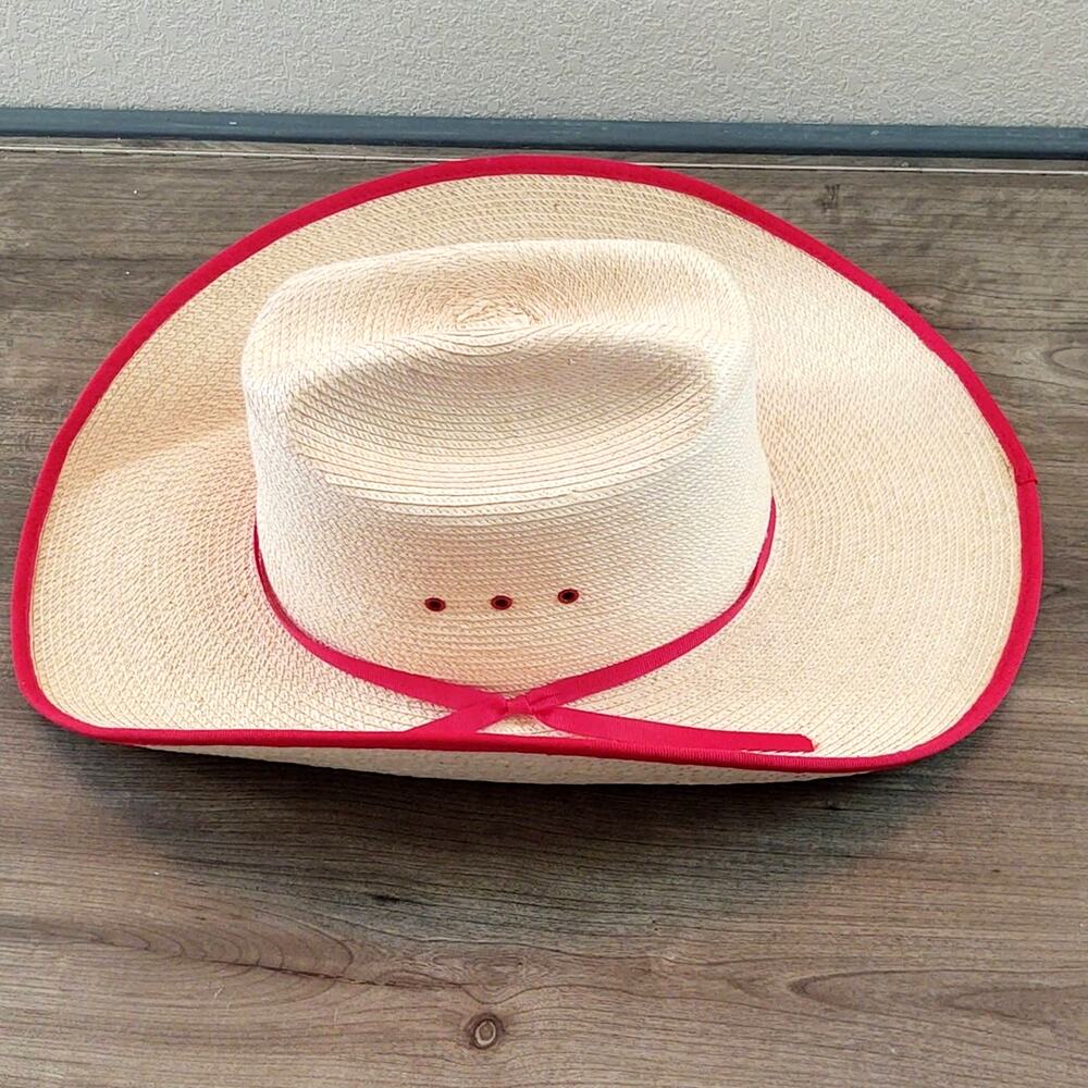 SunBody handmade 4 inch brim low cut cattleman classic palm leaf cowboy hat